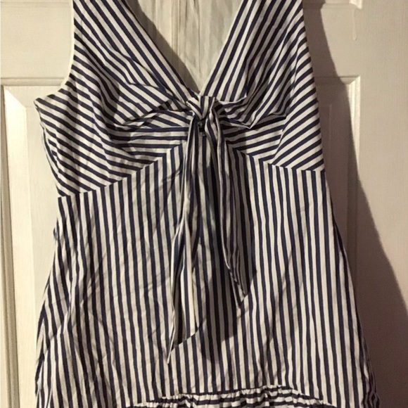 Blue and White Striped Women's Top - Picture 4 of 4